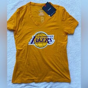 Fanatics Yellow Los Angeles Lakers NBA V-Neck Tee
